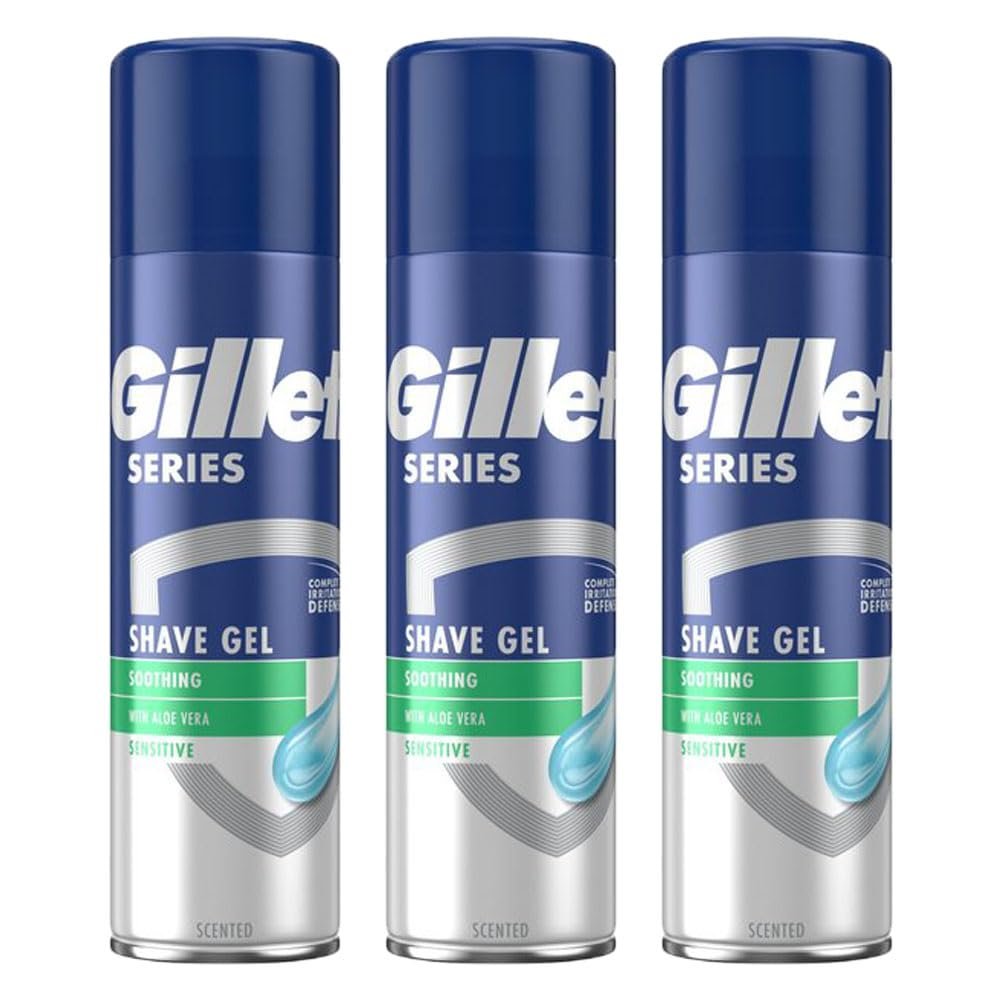 3 x 200ml Sensitive Shave Gel with Aloe