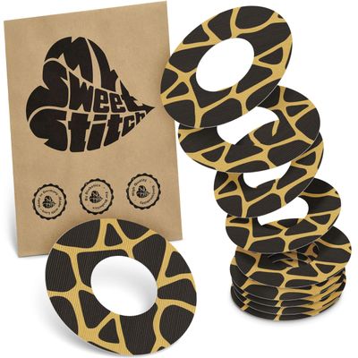 MySweetStitch - 10 x Freestyle Libre 1 & 2 Patches, Ring Patch  65mm, Inner  28mm, Waterproof, Breathable, Skin-Friendly, Made in Germany, Savannah