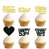 18pcs Black Gold Glitter Dessert Cupcake Pick for Straight Outta 1973 Cheer to 53rd Years Old Theme Decor Supplies Happy 53rd Birthday Party Decoration view 1