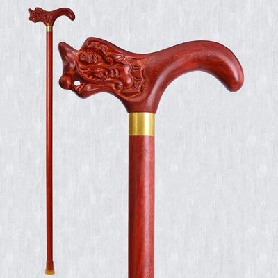 KADEUX Crutches For Elderly, Wood Ergonomic Walking Cane, Anti-Slip Walking Stick, 30/31/33/35inch Cane, Handmade Balancing Mobility Aid For Walking, Fits 4'6" - 6' Tall (Color : Red, Size : 75cm)