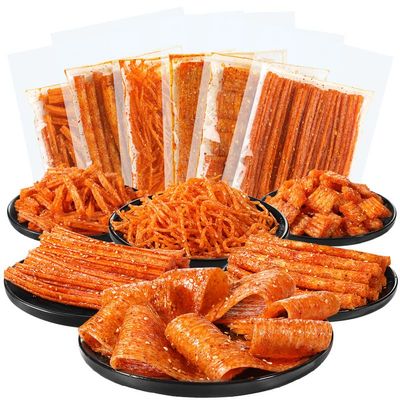 Spicy Strips Chinese Snack 72g/bag,latio Spicy Strips, Instant Snack, Traditional Gluten,Lataio Spicy Strips,Handmade Spicy,Spicy Slice,Spicy Silk,Spicy Bar,Devil Spicy (2-pack mix and match)
