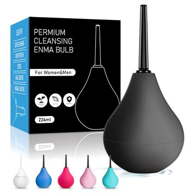 Anal Douche Enema Kit - 224ml Enema Bulb with 3 Replaceable Nozzles, Douche Bulb Douches for Men Women, Shower Douche Enemas at Home Kit for Personal Hygiene & Travel