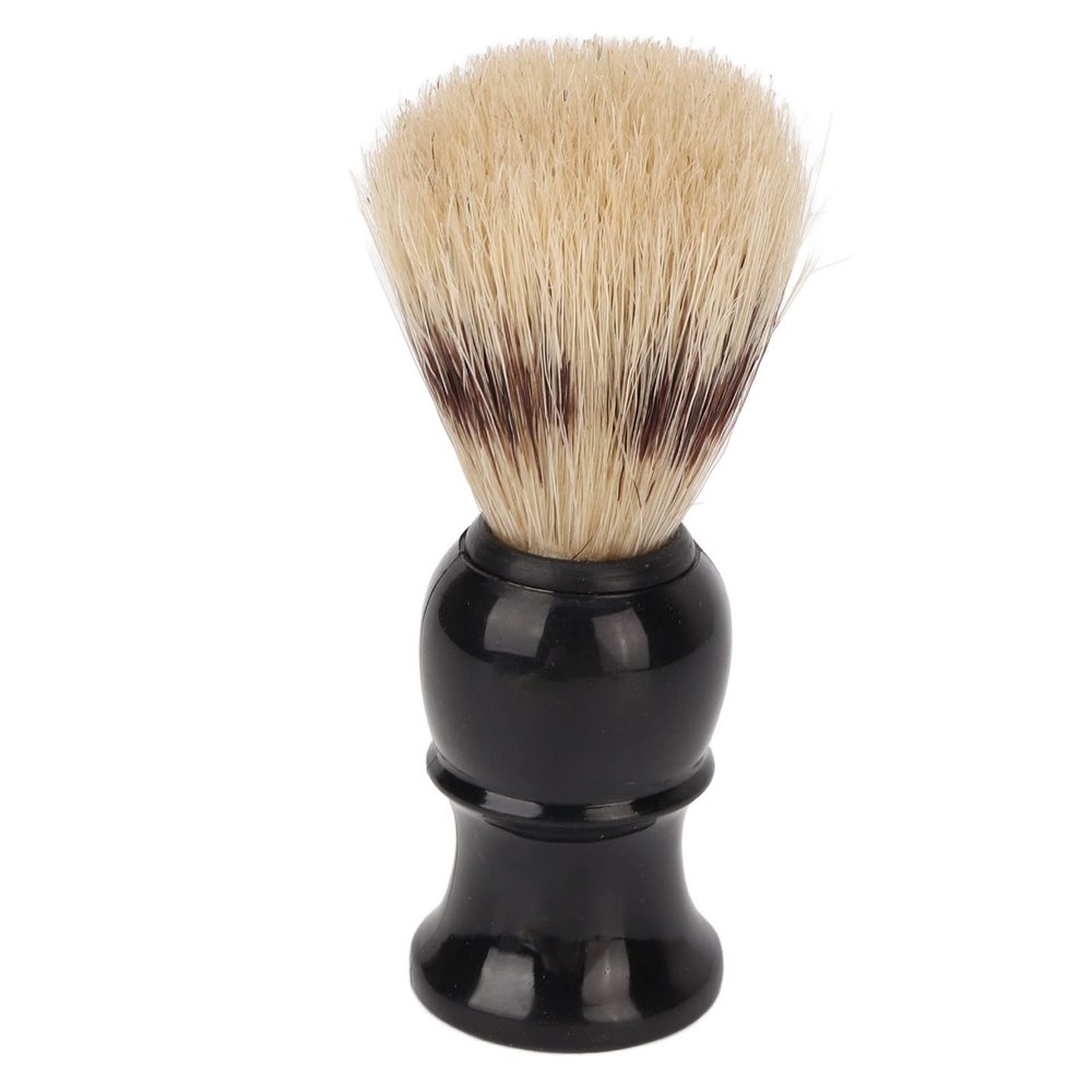 Shaving Brush Portable Hair Brush Black Curved Handle Foaming Beard Cleaning Brushe for Safety Double Edge Straight Razor Black