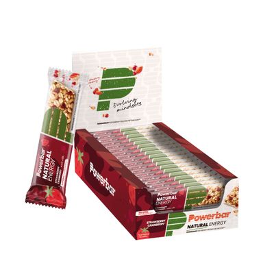 Powerbar - Natural Energy Cereal - Strawberry Cranberry - 18x40g - vegan carbohydrate energy bar - magnesium - palm oil free