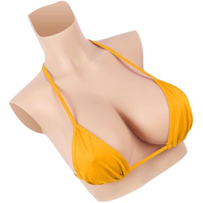 WQCZM Crossdresser Breast Forms Silicone Breastplate Realistic A-G Cup Fake Boobs for Transgender with Cotton/Silicone Filled,Color 1,D Cotton