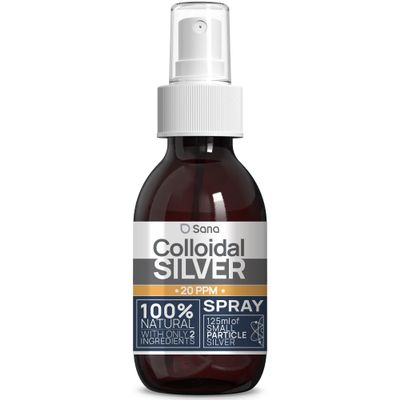 Colloidal Silver Spray 20 PPM 125ml  for Humans & Dogs  Highly Efficient Silver Water for Best Results : Topical use  Carbon Neutral  100% Natural (125 ML)
