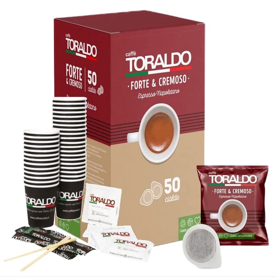 CAFF TORALDO - MISCELA FORTE & CREMOSO - Kit 50 PODS ESE44 7.2g + ACCESSORIES