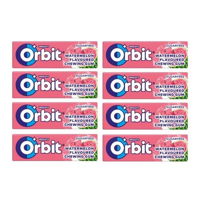 8 x 10 Pieces Sugarfree Chewing Gum Watermelon