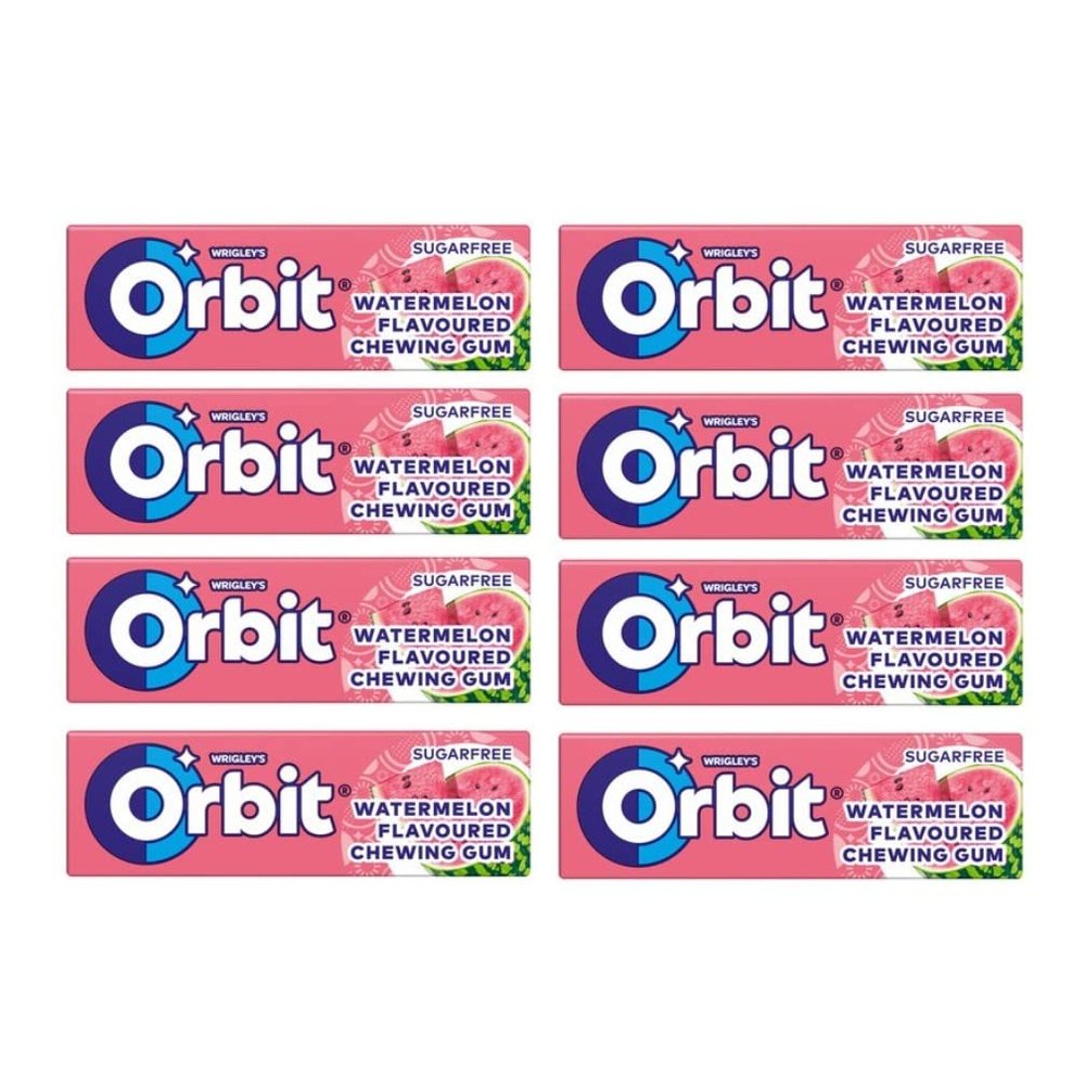 8 x 10 Pieces Sugarfree Chewing Gum Watermelon