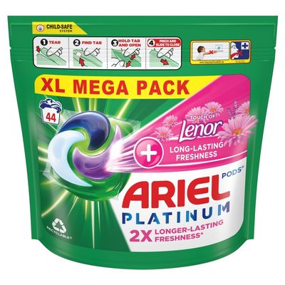 Ariel Platinum + Lenor All-in-1 PODS Washing Liquid Capsules 44 Washes