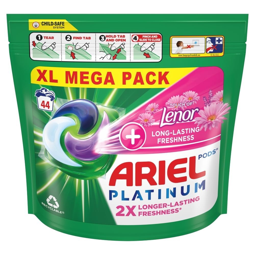 Ariel Platinum + Lenor All-in-1 PODS Washing Liquid Capsules 44 Washes