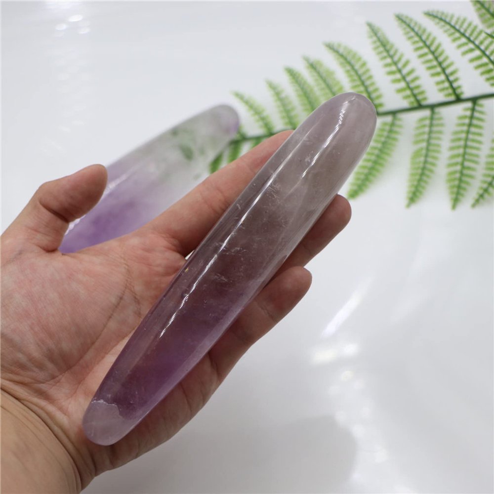 18cm Natural Amethyst Crystal Massage Wand Crystal Stone Yoni Wand Women Gift,18-3cm