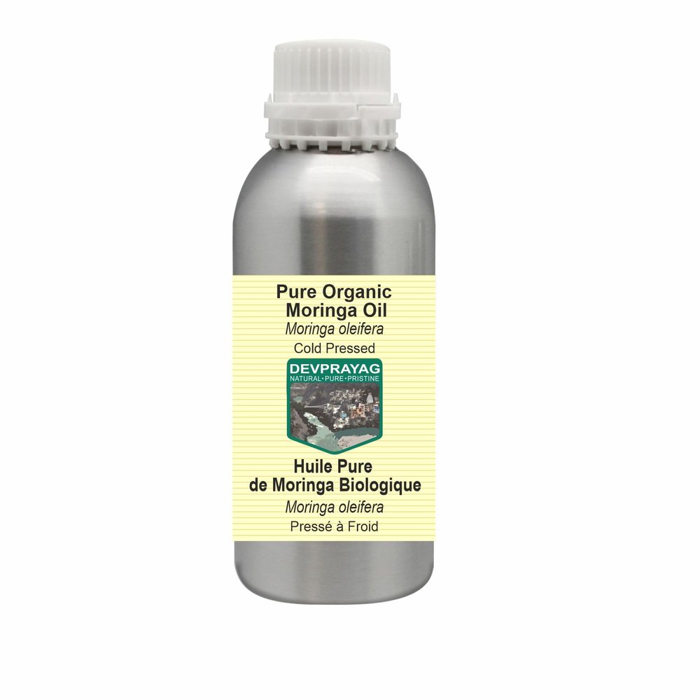 Devprayag Pure Organic Moringa Oil (Moringa oleifera) Natural Therapeutic Grade Cold Pressed 1250ml (42 oz)