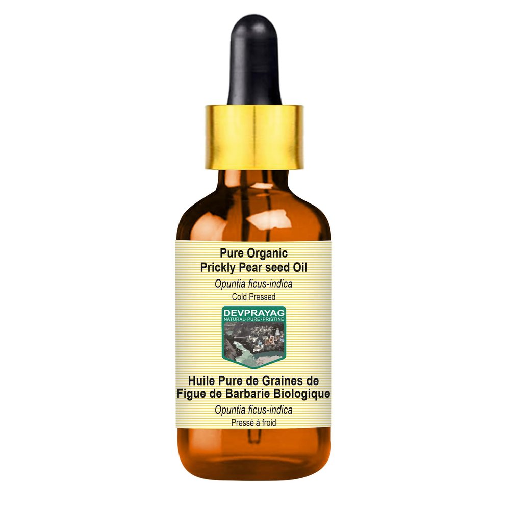 Devprayag Pure Organic Prickly Pear seed Oil (Opuntia ficus-indica) with Glass Dropper Natural Therapeutic Grade Cold Pressed 15ml (0.50 oz)