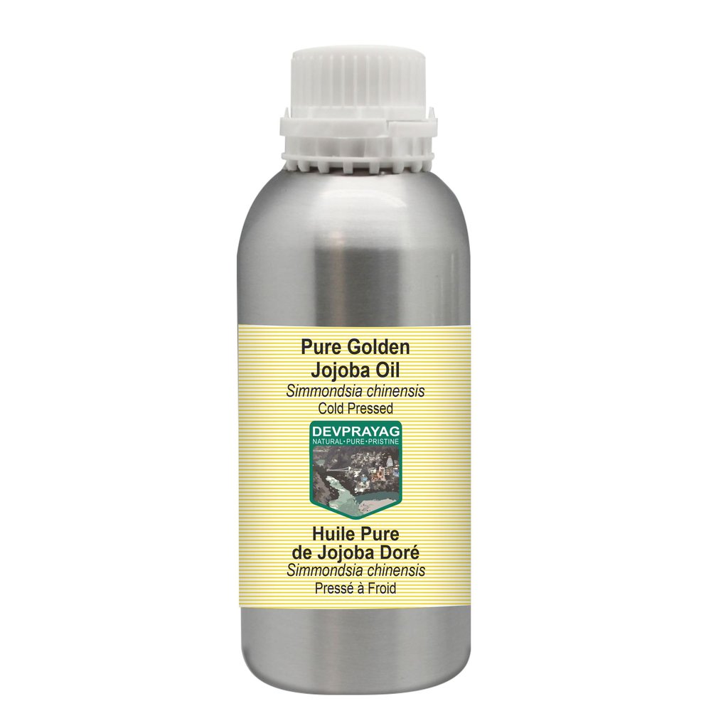 Devprayag Pure Golden Jojoba Oil (Simmondsia chinensis) Natural Therapeutic Grade Cold Pressed 300ml (10 oz)