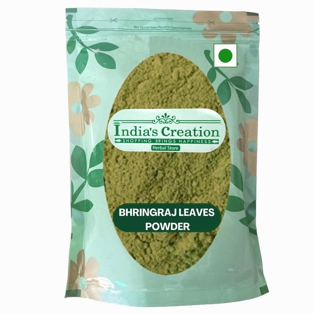 India's Creation Bhringraj Leaves Powder-Eclipta Alba-Raw Herbs-Bhringraj Patta-Bhangra-Bhangraiya-Jadi Booti-Single Herbs (250 Gram)