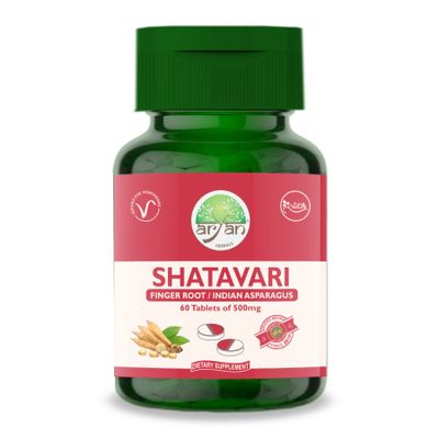 Aryan Herbals Shatavari (Finger Root/Indian Asparagus) 60 Tablets of 500 MG