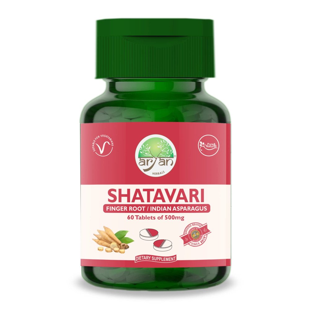 Aryan Herbals Shatavari (Finger Root/Indian Asparagus) 60 Tablets of 500 MG