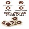 Copper Top - 6Pack Premium Organic New Zealand Wool,Natural Fabric Softener for Sensitive Skin-Reusable Laundry Dryer Balls,Reduce Wrinkles & Save Time, Baby Safe & Hypoallergenic view 2