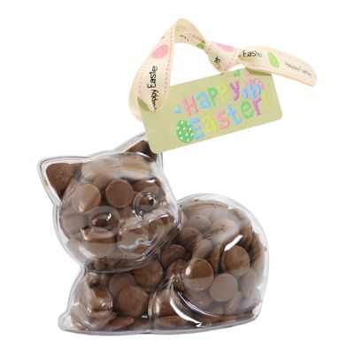 ButtonChocs Easter Chocolate Kitten. Belgian Milk Chocolate Easter Gift.