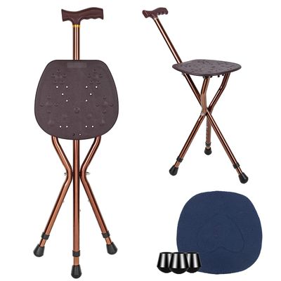 LINGTHIN Walking Stick with Seat for Men 265 lbs Capacity, Large Seat Board Height Adjustable Foldable Walking Cane with Seat, Cane Stool for Elderly Men, Adults and Convalescent People.
