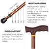 LINGTHIN Walking Stick with Seat for Men 265 lbs Capacity, Large Seat Board Height Adjustable Foldable Walking Cane with Seat, Cane Stool for Elderly Men, Adults and Convalescent People. view 3