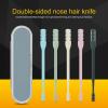 Nose Hair Trimmer Clipper, Professional Painless Nose Hair Remover for Men Women, Double-Head Nose Hair Removal Dual Edge Blades Nose Hair Trimming Tool for Easy Cleansing Yellow (3pcs) view 3