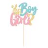 1Pc Happy Easter Boy or Girl Cake Topper Blue Pink Glitter Rabbit Bunny Gender Reveal Cake Food Pick Bunny Cake Decorations for Happy Easter Themed Baby Shower Kids Birthday Party Supplies view 3