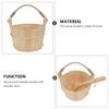KELUNIS Handmade White Pine Sauna Bucket, 1 Gallon / 4 Liter Wooden Hot Tub Barrel Natural Sauna Spa Accessory with Wooden Bucket Ladle for Home Sauna & SPA view 3