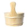 KELUNIS Sauna Wooden Bucket, Finnish Pine Wood Handmade Sauna Bucket Sauna Spa Accessory Rattan Reinforce with Wooden Bucket Ladle for Home Sauna Spa Sauna Steam Room view 3