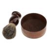 barenx Wooden Men Shaving Brush with Shaving Cup Bowl Barber Beard view 4