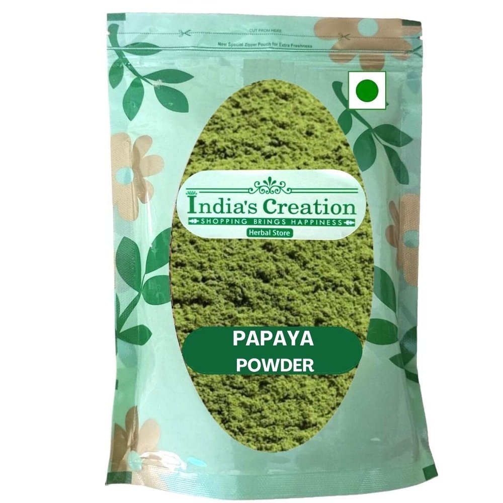India's Creation Papaya Leaf Powder-Papita Patta Powder-Raw Herbs-Jadi Booti-Single Herbs (50 Gram)