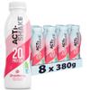 Acti-Shake Strawberry High Protein Dairy Drink 380g (Pack of 8) - 20g of Protein per bottle - Ready to Drink - Low Fat and No Added Sugars - 185 kcal - Multipack view 1