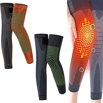 2 Pairs Tourmaline Acupressure Self-Heating Shaping Knee Sleeve Mugwort Acupressure Shaping Knee Pads 3D High Elastic Knee Brace Support Compression Sleeve For Men Women (Color : Orange+Black, Size