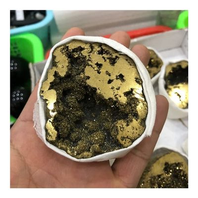 JUKUCKV Yellow metal angel halo earth crystal titanium bismuth silicon iris cluster cures reiki Spiritual support (Size : 10pcs)