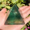 JUKUCKV 6cm Natural Green Fluorite Pyramid Crystal Energy Point Meditation Wand Decoration Natural Stones and Minerals Spiritual support view 4