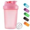DDSHUN Shaker Bottle For Protein Powder Mixed Plastic Workout Water Bottle 400 ml with Mixball Non-Leak Cap Shaker Cups for Fitness Sports Gym Supplement Drinks Bottles (Pink) view 1