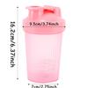 DDSHUN Shaker Bottle For Protein Powder Mixed Plastic Workout Water Bottle 400 ml with Mixball Non-Leak Cap Shaker Cups for Fitness Sports Gym Supplement Drinks Bottles (Pink) view 2