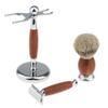 Jojomis Premium Rosewood Men's Shaving Set Brush Safety Razor Holder view 2
