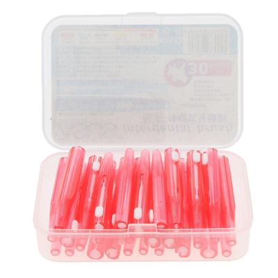 Jojomis 30 Pieces Interdental Brush Toothpick Floss Flosser Teeth Clean Oral Care Set - Red, 5cm