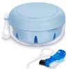 Netceem Leak Proof Denture Cup Kit Portable Retainer Case Perfect for Travel, Denture Case Container Cleaning Care for Dentures Aligner Mouth Guard with Denture Brush,Strainer, Removal Tool and Mirror view 1