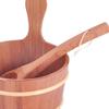 KELUNIS Handmade Cedar Wood Hot Tub Barrel Spa Accessory - Sauna Bucket and Ladle Set - Perfect for Home Spa and Outdoor Sauna view 2