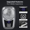 USB Mini Shaver with LED Charge Indicator,Rechargeable Beard Trimmer for Men,Portable Electric Face Shaver Razor,Grooming Gift,Cordless Mini Travel Shaver view 2