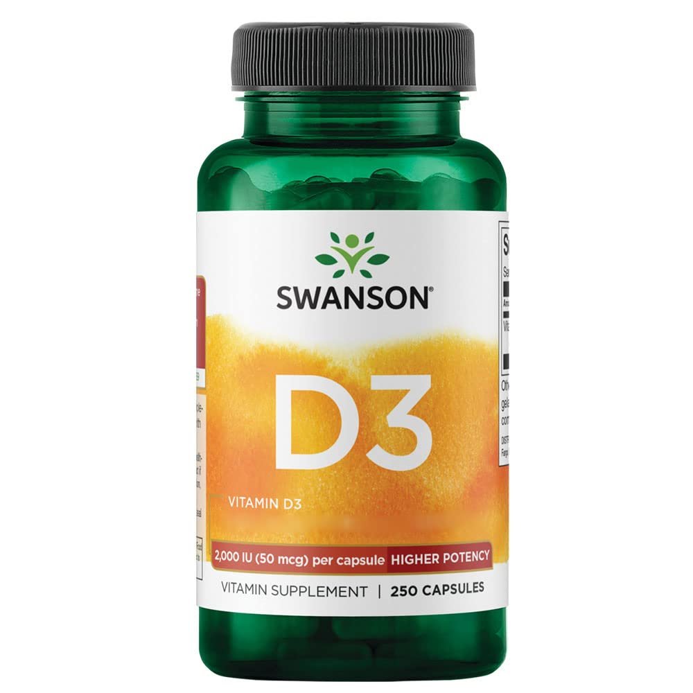 Swanson, Vitamin D3 50mcg (2000 IU), Depot, 1 Capsule Every 2 Days, 250 Capsules, Highly Dosed, Soy Free, Gluten Free, GMO Free