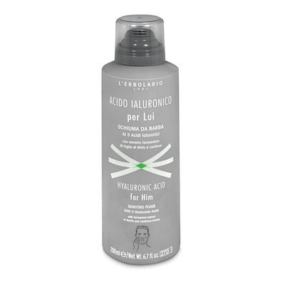 L'erbolario Hyaluronic Acid for Him Foam from Beard Ai Three Hyaluronic Acids with Extract from Lactofermented of Leaves of Myrtle and Mastic 200 ML