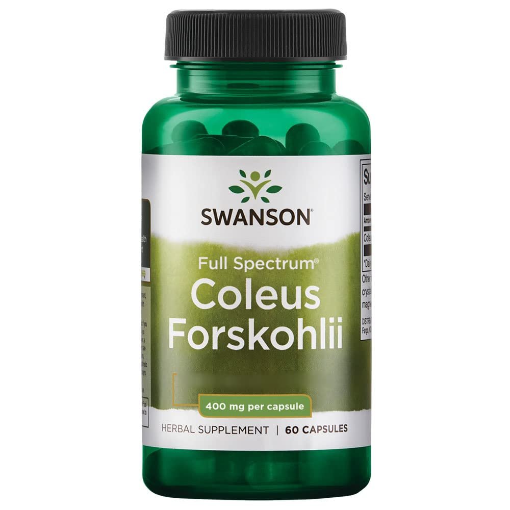 Swanson, Full Spectrum Coleus Forskohlii (Forskolin), High Dose, 60 Capsules, Lab-Tested, Soy Free, Gluten Free, Non-GMO