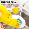 Aspect Duzzit Household Gloves, Dishwashing gloves, Extra Thickness, Long Sleeves, Kitchen Cleaning, Working, Painting, Gardening, Pet Care - Natural Rubber Latex Gloves  3 Packs (6 Pairs) (M) view 3