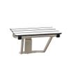 18" x 15" Phenolic White 3 Slats Folding Wall Mount Shower Seat Bench, ADA Compliant view 1