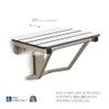 18" x 15" Phenolic White 3 Slats Folding Wall Mount Shower Seat Bench, ADA Compliant view 3