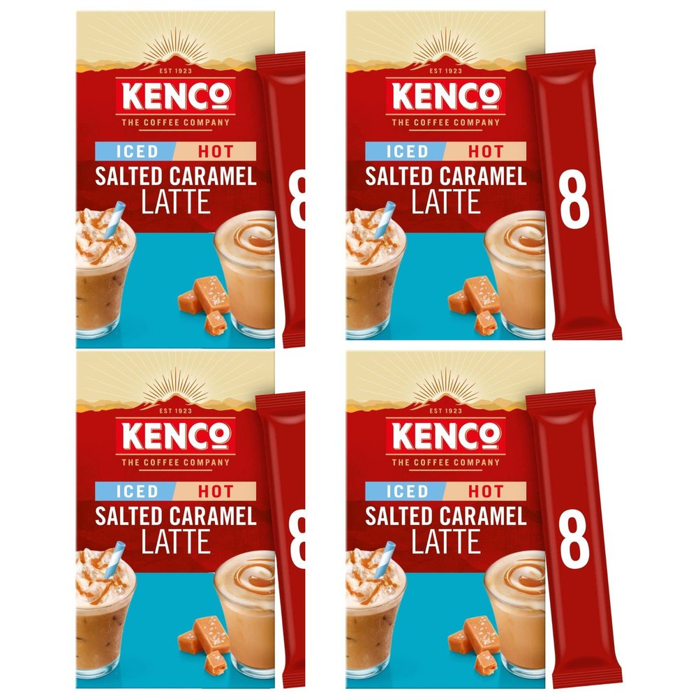 4 Packs Of Iced/Hot Salted Caramel Latte Coffee flavour (32 sachets in total)